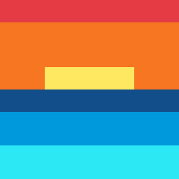 Mondrian Sunset (2021). 32x32 Pixel Grid.