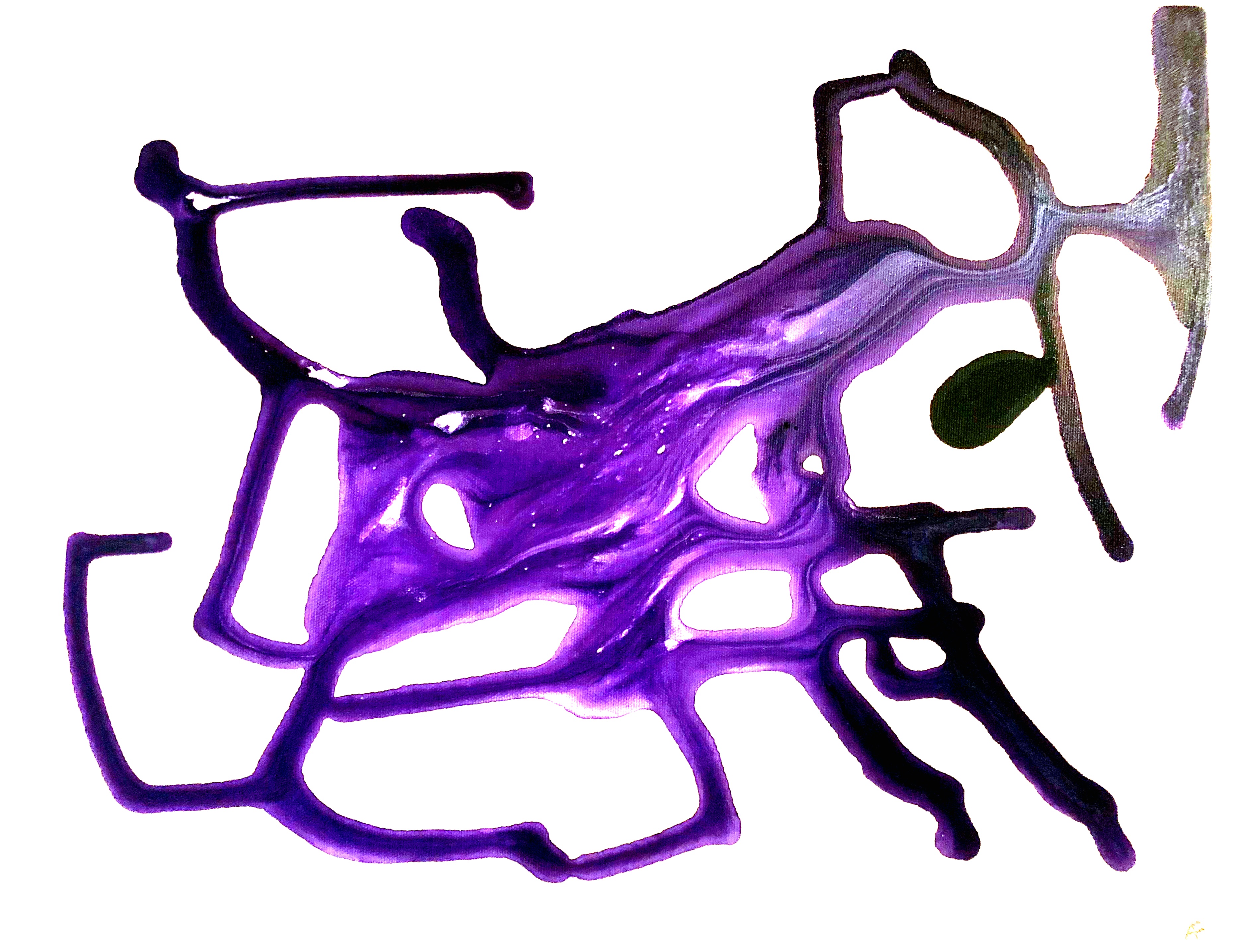 Neuron (2020). 14 x 11, acrylic on canvas.