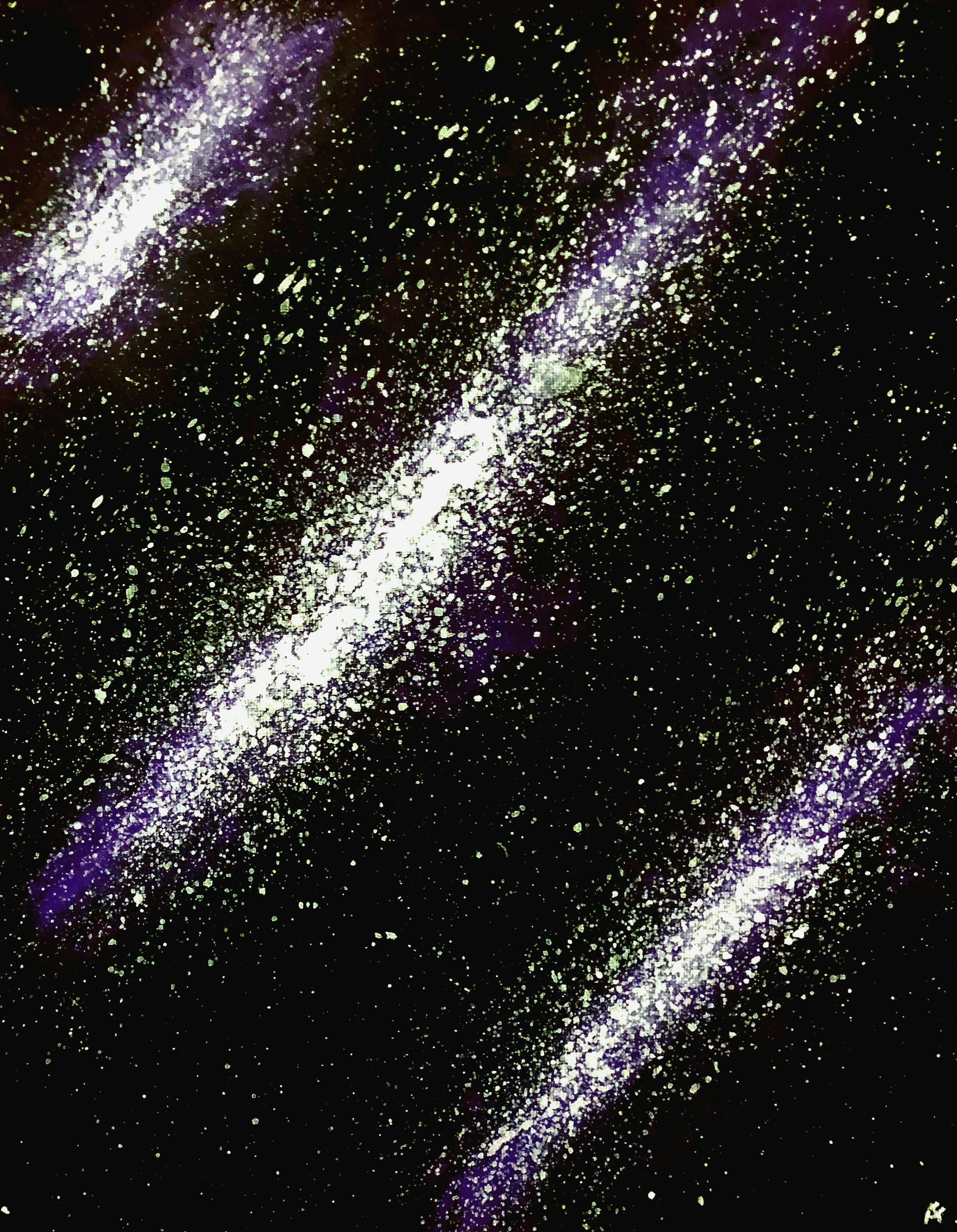 Purple Galaxies (2017). 11 x 14, acrylic on canvas.